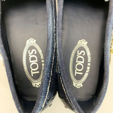  TODS トッズ デニム スパンコール インディゴ パンプス レディース SIZE39（約24.5㎝程度）