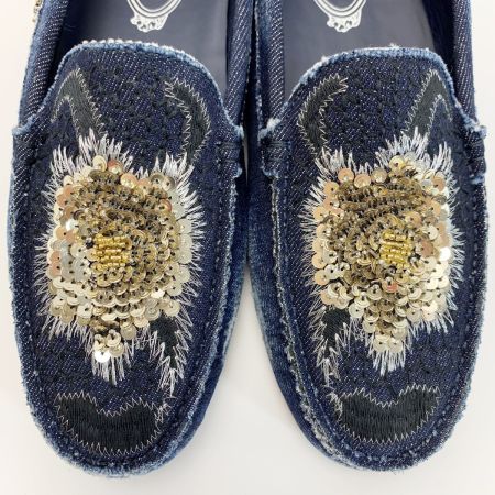  TODS トッズ デニム スパンコール インディゴ パンプス レディース SIZE39（約24.5㎝程度）