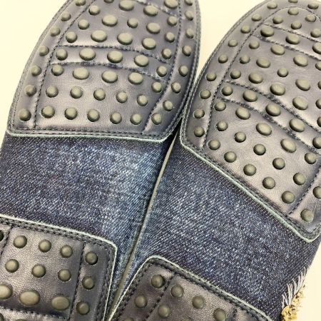  TODS トッズ デニム スパンコール インディゴ パンプス レディース SIZE39（約24.5㎝程度）