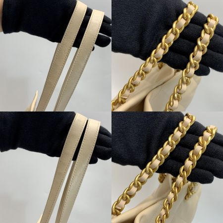  CHANEL シャネル マトラッセ シャイニーラムスキン チェーン AS5315 ベージュ トートバッグ