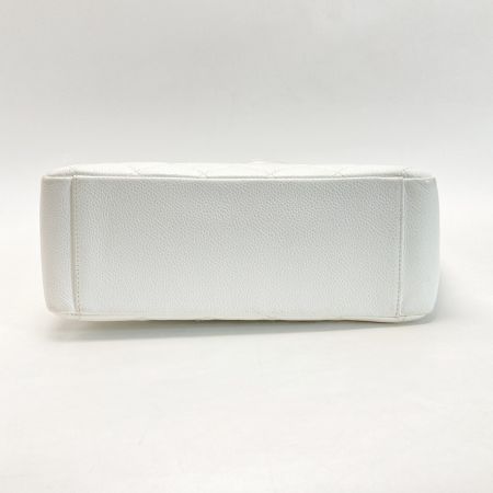 CHANEL シャネル ココマーク マトラッセ PST チェーントートバッグ A50994 ホワイト キャビアスキン ゴールド金具