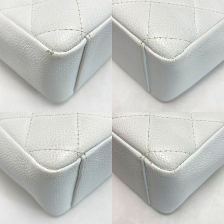  CHANEL シャネル ココマーク マトラッセ PST チェーントートバッグ A50994 ホワイト キャビアスキン ゴールド金具