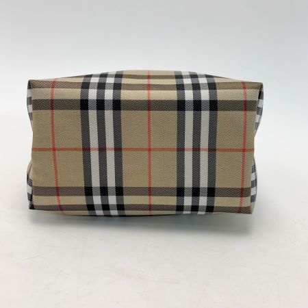  BURBERRY バーバリー キャンバス×レザー コスメポーチ