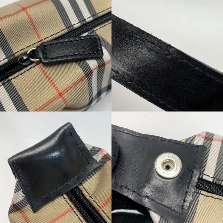  BURBERRY バーバリー キャンバス×レザー コスメポーチ
