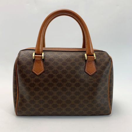  CELINE セリーヌ マカフダム柄 PVCxレザー ヴィンテージ M12 ブラウン ミニボストンバッグ