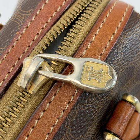  CELINE セリーヌ マカフダム柄 PVCxレザー ヴィンテージ M12 ブラウン ミニボストンバッグ