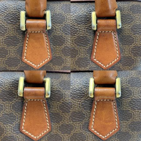  CELINE セリーヌ マカフダム柄 PVCxレザー ヴィンテージ M12 ブラウン ミニボストンバッグ