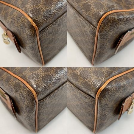  CELINE セリーヌ マカフダム柄 PVCxレザー ヴィンテージ M12 ブラウン ミニボストンバッグ