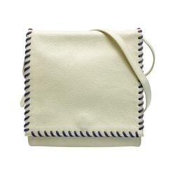 ☆☆ Yves Saint Laurent イブサンローラン ショルダーバッグ アイボリー フラップ 編み込み レザー Cランク