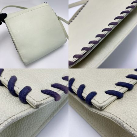  Yves Saint Laurent イブサンローラン ショルダーバッグ アイボリー フラップ 編み込み レザー