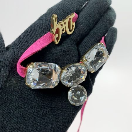  DOLCE & GABBANA ドルチェアンドガッバーナ 71W ショッキングピンク レザーチョーカーネックレス 箱有