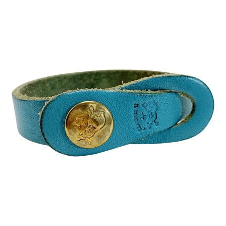  IL BISONTE イルビゾンテ レザー 本革 ターコイズブルー アクセサリー ブレスレット