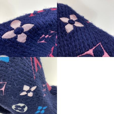  LOUIS VUITTON ルイヴィトン エシャルプ ロゴマニア レインボー モノグラム マフラー ネイビー ウール/シルク ストール