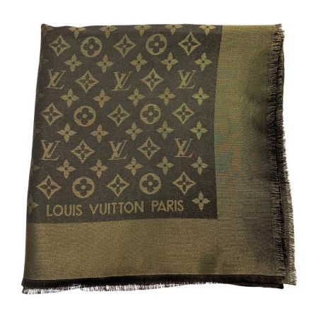  LOUIS VUITTON ルイヴィトン ショール・モノグラム シャイン ブラウン ストール マフラー