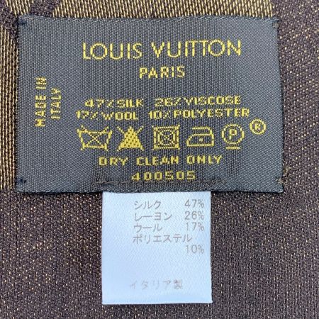  LOUIS VUITTON ルイヴィトン ショール・モノグラム シャイン ブラウン ストール マフラー