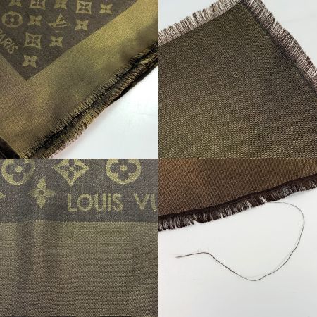  LOUIS VUITTON ルイヴィトン ショール・モノグラム シャイン ブラウン ストール マフラー