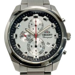 ☆☆ ORIENT オリエント クロノグラフ デイト TT0U-C2-B シルバー クォーツ メンズ 腕時計 Cランク
