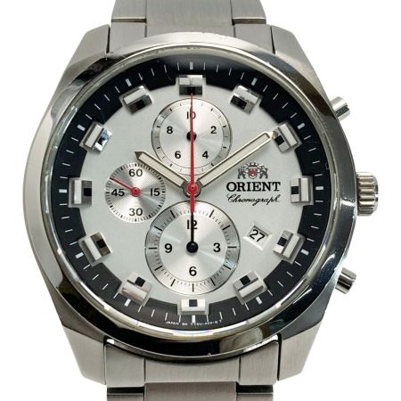  ORIENT オリエント クロノグラフ デイト TT0U-C2-B シルバー クォーツ メンズ 腕時計