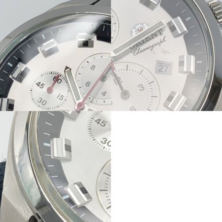  ORIENT オリエント クロノグラフ デイト TT0U-C2-B シルバー クォーツ メンズ 腕時計