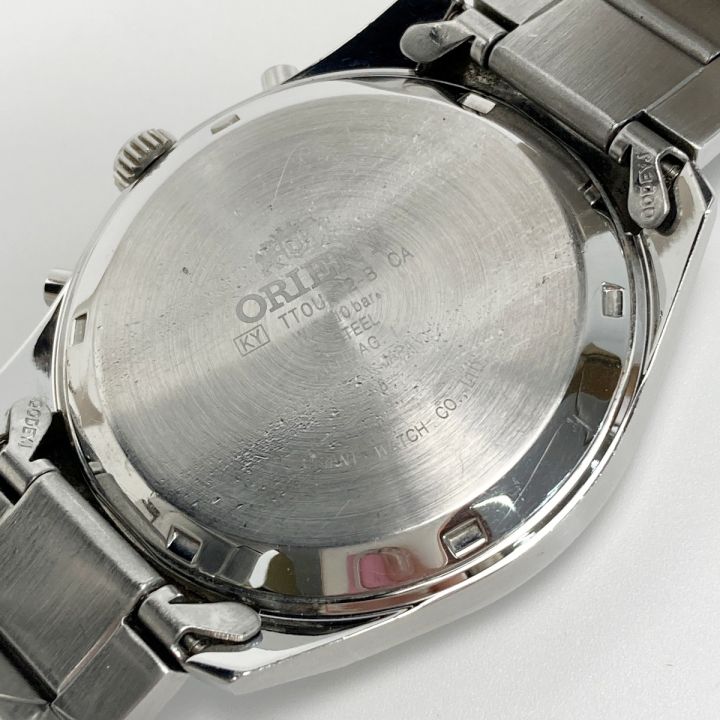 ORIENT オリエント クロノグラフ デイト TT0U-C2-B シルバー クォーツ