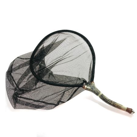   鹿角 インスタネット 4L 革ケース 付き タモ 釣り用品