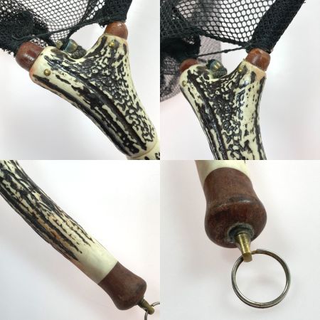   鹿角 インスタネット 4L 革ケース 付き タモ 釣り用品