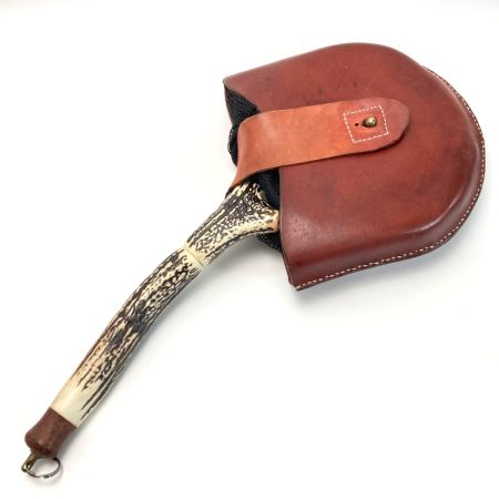   鹿角 インスタネット 4L 革ケース 付き タモ 釣り用品