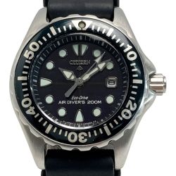 ☆☆ CITIZEN シチズン エコドライブ エアダイバー 200m 8512-H16455 ブラック ソーラー レディース 腕時計 Bランク