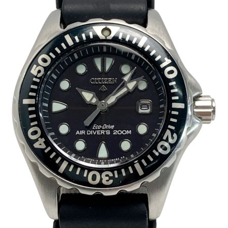  CITIZEN シチズン エコドライブ エアダイバー 200m 8512-H16455 ブラック ソーラー レディース 腕時計