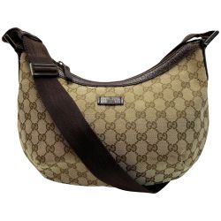 ☆☆ GUCCI グッチ ショルダーバッグ 181092 ブラウン×ライトブラウン キャンバス×レザー Cランク