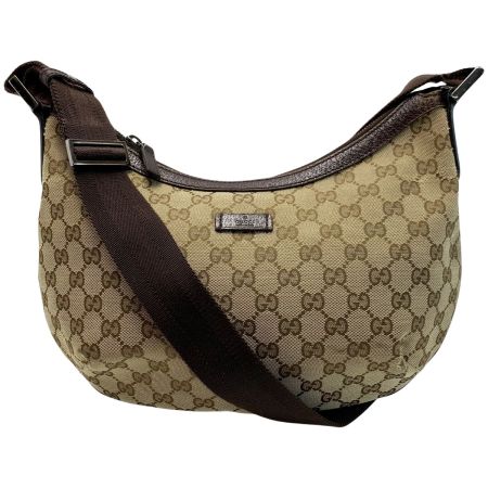  GUCCI グッチ ショルダーバッグ 181092 ブラウン×ライトブラウン キャンバス×レザー