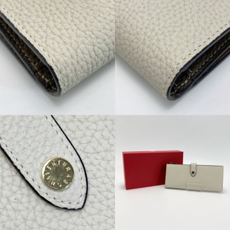  BONAVENTURA ベルテッド マルチロング ウォレット アイボリー×ブラウン 長財布 箱有