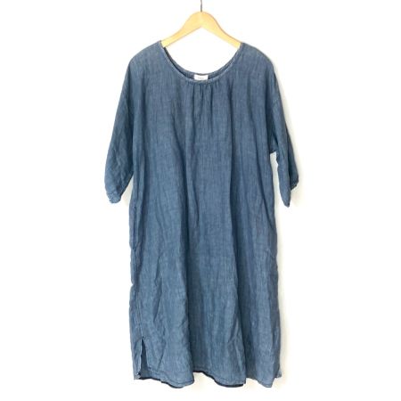  a+koloni リネンワンピース ネイビー サイズ不明 レディース