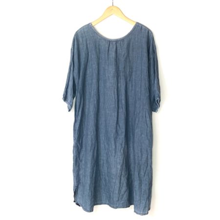  a+koloni リネンワンピース ネイビー サイズ不明 レディース
