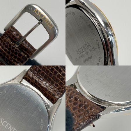  CITIZEN シチズン アセンダ 18K BEZEL 0337-H15963 シルバー クォーツ メンズ 腕時計 ASCENDA