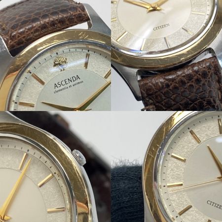  CITIZEN シチズン アセンダ 18K BEZEL 0337-H15963 シルバー クォーツ メンズ 腕時計 ASCENDA