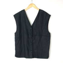 ☆☆ ubasoku リネンベスト ub25-0527 ブラック サイズ フリー レディース Bランク