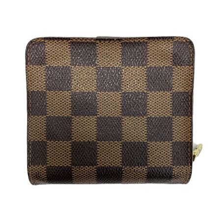  LOUIS VUITTON ルイヴィトン ダミエ コンパクト・ジップ  N61668 エベヌ 2つ折り財布