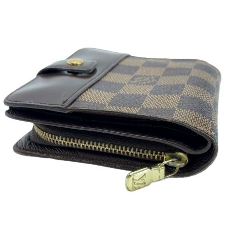  LOUIS VUITTON ルイヴィトン ダミエ コンパクト・ジップ  N61668 エベヌ 2つ折り財布