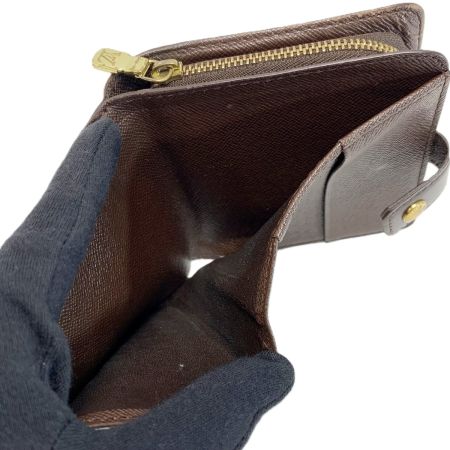  LOUIS VUITTON ルイヴィトン ダミエ コンパクト・ジップ  N61668 エベヌ 2つ折り財布