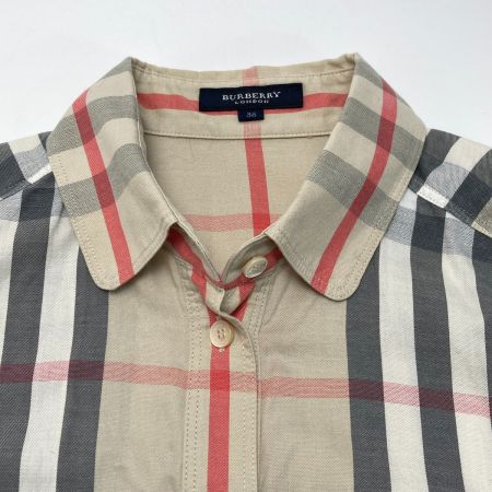  BURBERRY LONDON バーバリーロンドン シャツ チェック柄 FED72-083-51 ベージュ サイズ 38 レディース