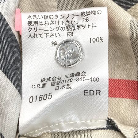  BURBERRY LONDON バーバリーロンドン シャツ チェック柄 FED72-083-51 ベージュ サイズ 38 レディース