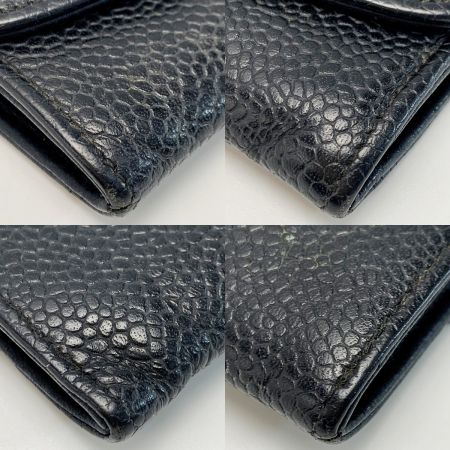  CHANEL シャネル キャビアスキン  ブラック 財布 コインケース ギャランティーカード付