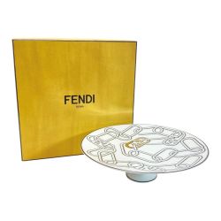 ☆☆ FENDI フェンディ オーロックロゴ ケーキスタンド プレート テーブルウェアコレクション 磁器 箱有 Aランク