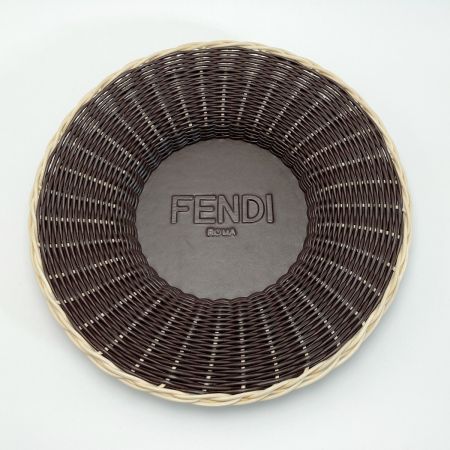  FENDI フェンディ FFロゴ アンダープレート テーブルウェアコレクション ダークブラウン ラタン/レザー 箱有