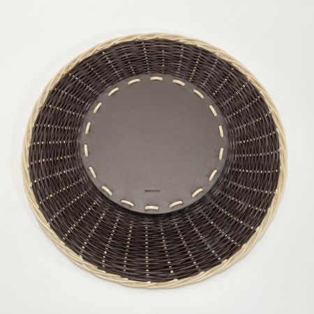  FENDI フェンディ FFロゴ アンダープレート テーブルウェアコレクション ダークブラウン ラタン/レザー 箱有