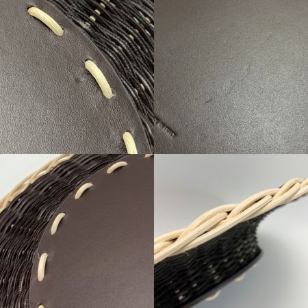  FENDI フェンディ FFロゴ アンダープレート テーブルウェアコレクション ダークブラウン ラタン/レザー 箱有