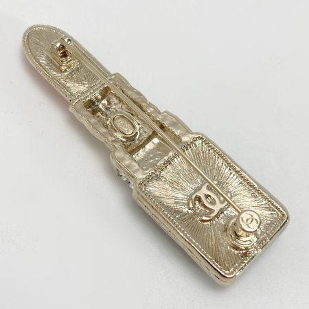  CHANEL シャネル ココマーク リップスティックモチーフ ブローチ A22C ピンク ラインストーン GP 口紅