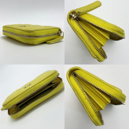  CHANEL シャネル マトラッセ キャビアスキン AP0216 イエロー 財布 コインケース