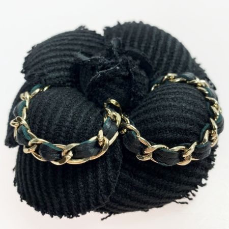  CHANEL シャネル ブローチ チェーン  ブラック